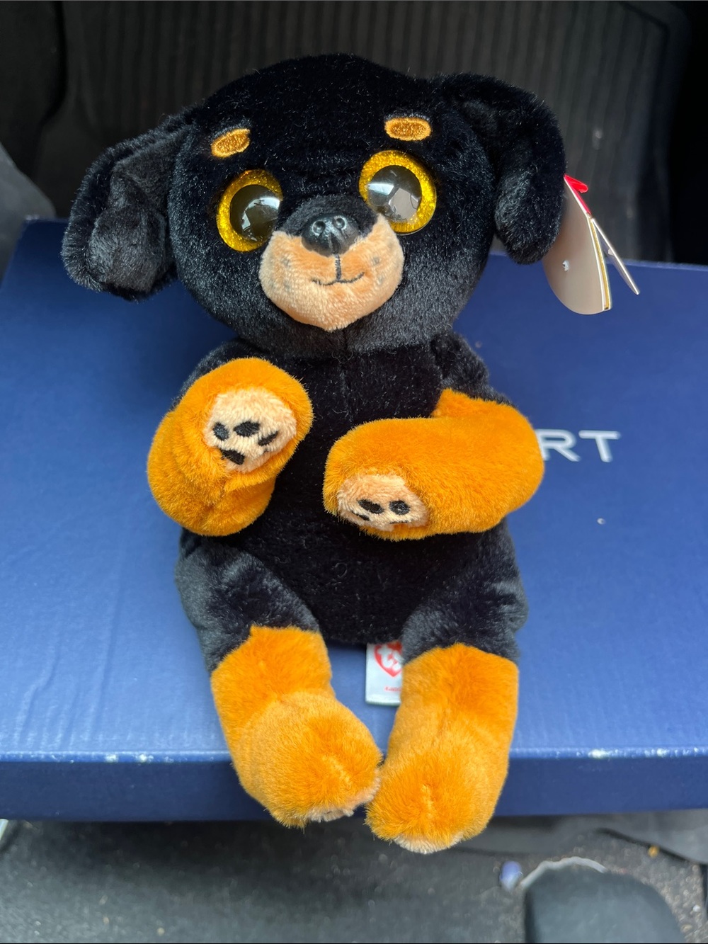 Ty Plush Rottweiler Puppy - Black & Orange